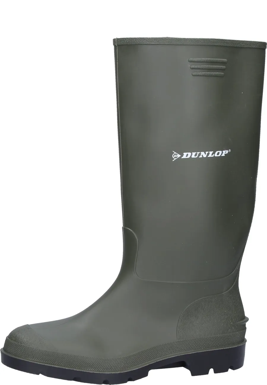 Grüner preiswerter Gummistiefel aus PVC  von Dunlop